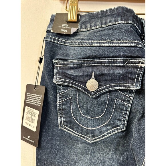 NWT $159 TRUE RELIGION WOMEN'S JEANS 29 BECCA EXPOSED BUTTON FLY BOOTCUT JEANS - Picture 12 of 16